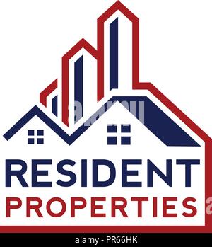 Real estate and building logo concept illustration, Skyscrapers  vector logo template Stock Vector