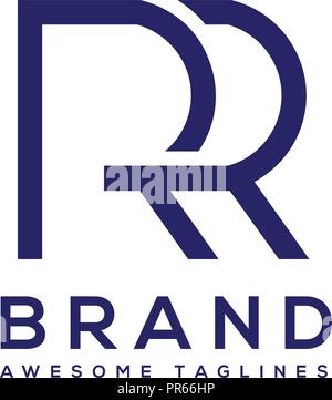 letter RR strong bold sport logo vector, bold strong letter RR logo design, best new letter RR logo Stock Vector
