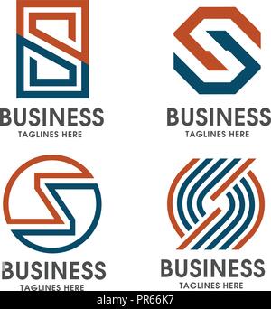 Letter S Logo template vector design logo set, modern Letter S Logo set template editable for your business Stock Vector