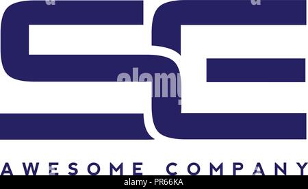 creative Letter SE logo design elements. simple letter S and E letter logo,Business corporate letter S logo design vector.Simple and clean flat design Stock Vector