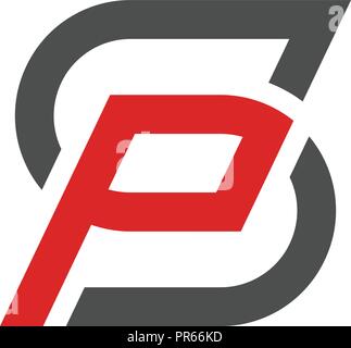 SP letter logo design vector illustration template, S letter logo vector, letter S and P logo vector, creative Letter SP letter logo Stock Vector
