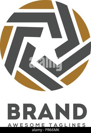 star strips circle  logo vector. Star vector logo design branding corporate identity. circle star logo, star logo vector Stock Vector