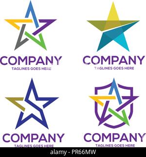 Star icons and logos collection,Star logo template, best stars media logo vector Stock Vector