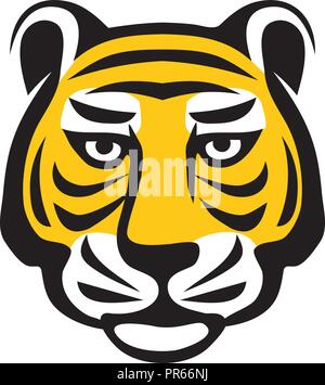 Tiger head logo concept,Tiger head silhouette sign. Bengal tiger head creative illustration Stock Vector