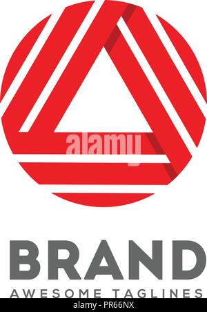 triangle letter A logo concept, Letter a logo with abstract arrow triangle and oval vector illustration, abstract construction logo Stock Vector