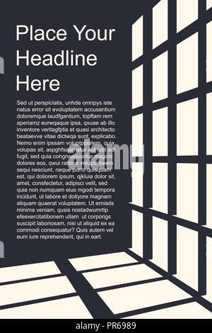 Light from windows shine on the floor Stock Vector