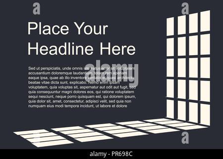 Light from windows shine on the floor Stock Vector