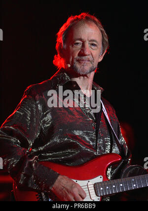 Peter Tork with The Monkees perform at the Mizner Park Amphitheatre in Boca Raton, Florida on July 27, 2013. Stock Photo