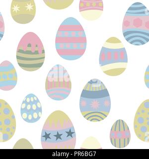 Vector pastel easter egg seamless pattern background. Happy pattern to celebrate Easter, perfect for fabric, scrapbooking, wallpaper and crafts. Stock Vector