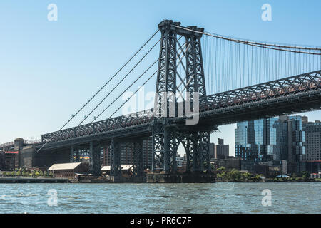 Williamsburg Bridge over the East River, Manhattan, NYC Stock Photo