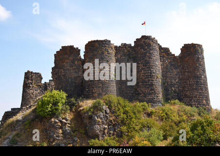 Amberd fortress on the slopes of Mt. Aragats built in the XI-XIII centuries, Armenia Stock Photo