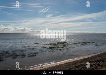 Afternoon sunlight in September at Lytham St Annes on the Fylde coast, Lancashire, England, UK without people. Stock Photo