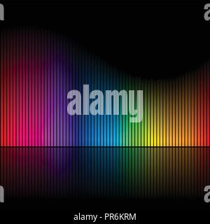Vector Illustration of Abstract Rainbow Colored Bars isolated on a Black Background Stock Vector