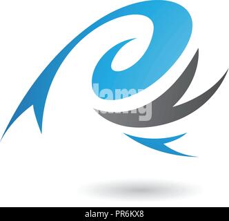 Vector Illustration of Blue Abstract Wind and Twister Shape isolated on a White Background Stock Vector