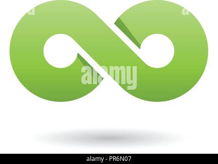 Vector Illustration of Green Thick Infinity Symbol isolated on a White Background Stock Vector