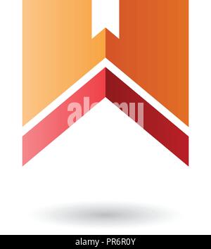 Vector Illustration of Orange and Red Letter W with a Thick Stripe isolated on a White Background Stock Vector