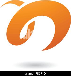 Vector Illustration of Orange Curvy Fun Letter N isolated on a White Background Stock Vector