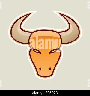 Vector Illustration of Orange Strong Bull Icon isolated on a White Background Stock Vector
