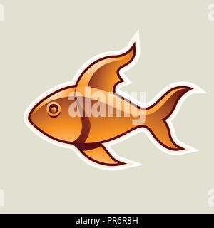 Vector Illustration of Orange Fish or Pisces Icon isolated on a White Background Stock Vector