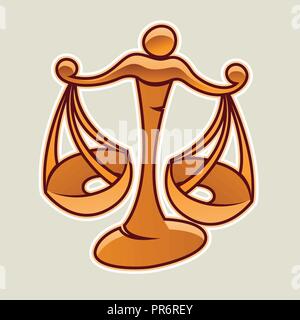 Vector Illustration of Orange Scales and Libra Icon isolated on a White Background Stock Vector