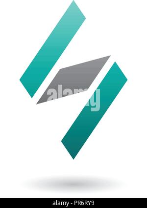Vector Illustration of Persian Green and Black Diamond Shaped Letter S isolated on a White Background Stock Vector