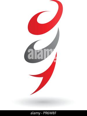 Vector Illustration of Red Abstract Wind and Twister Shape isolated on a White Background Stock Vector