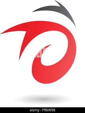 Vector Illustration of Red Abstract Wind and Twister Shape isolated on a White Background Stock Vector