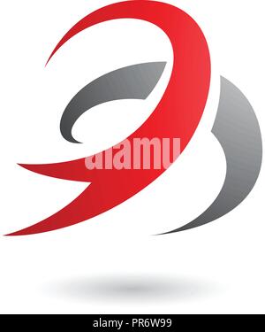 Vector Illustration of Red Abstract Wind and Twister Shape isolated on a White Background Stock Vector