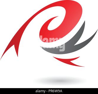 Vector Illustration of Red Abstract Wind and Twister Shape isolated on a White Background Stock Vector
