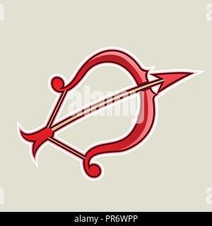 Vector Illustration of Red Bow and Arrow Cartoon Icon isolated on a White Background Stock Vector