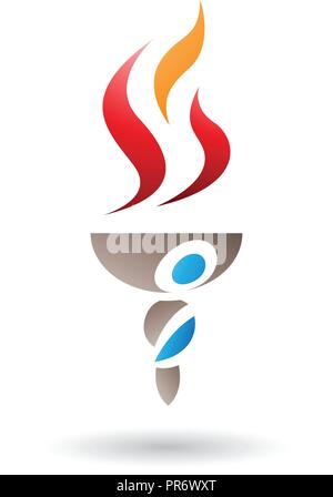 Vector Illustration of Red Fire and Torch isolated on a White Background Stock Vector