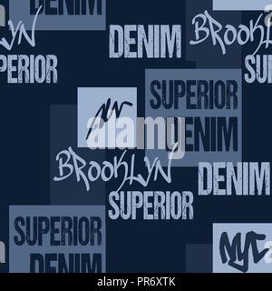 Denim typography, Brooklyn New York Artwork apparel stencil. College Sport T-shirt print, Graphics for print product, apparel tee Fashion Jeans Graphi Stock Vector