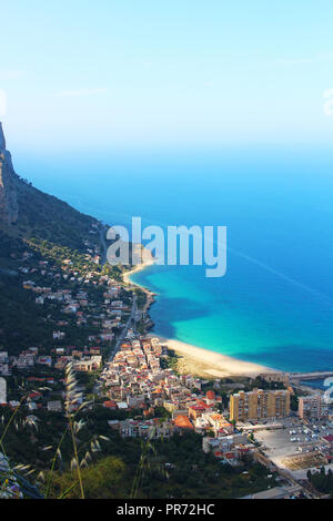 Virgin Mary beach (Vergine Maria)  in Palermo, Sicily, Italy Stock Photo