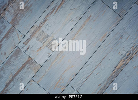 tiled wooden board background - vintage wood floor - Stock Photo