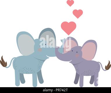 Cute elephants kawaii cartoon vector characters set. Adorable and funny  animal different poses and emotions isolated sticker, patch. Anime baby boy  Stock Vector Image & Art - Alamy