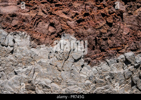 rocks layers, layered  red and grey rock background Stock Photo