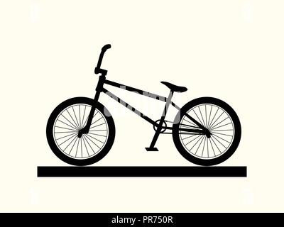 Silhouette bmx bike. Vector illustration of black logo icon bmx bike isolated on a white background. Black silhouette icon bicycle side view profile Stock Vector Image Art Alamy