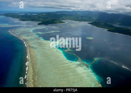 Aerial view of the lagoon of Pohnpei, Federated States of Micronesia Stock Photo