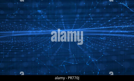 Growing Global Network And Data Connections Concept.Scientific Technology Data Network Surrounding Global Connectivity. Stock Photo