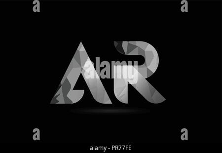 black and white alphabet letter ar a r logo combination design suitable ...
