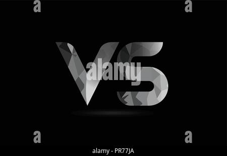 black and white alphabet letter vs v s logo combination design suitable ...