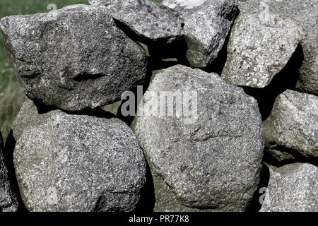 Dry stone walls of the Mourne Mountains, near Kileel, County Down, Northern Ireland, U.K. Stock Photo