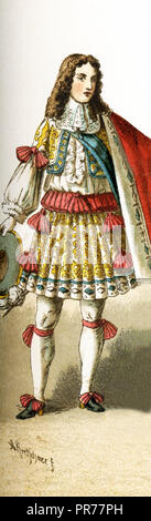 The Figure represented here is all Philipp of Orleans, Duke of Chartres, in 1660. The illustration dates to 1882. Stock Photo