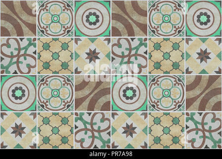 colorful patchwork pattern tile background - tiled design , Stock Photo