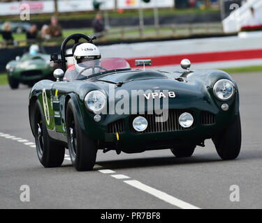 Martin Hunt, HWM Jaguar, Freddie March Memorial Trophy, sports cars, 1952 to 1955, Goodwood Revival 2018, September 2018, automobiles, cars, circuit r Stock Photo