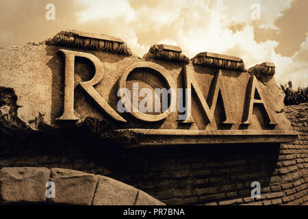 Roma Ancient Empire Text Stock Photo