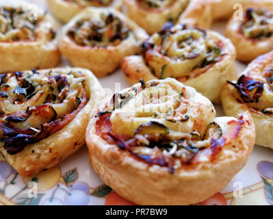 Mini pizza rolls parma ham and vegetables Stock Photo