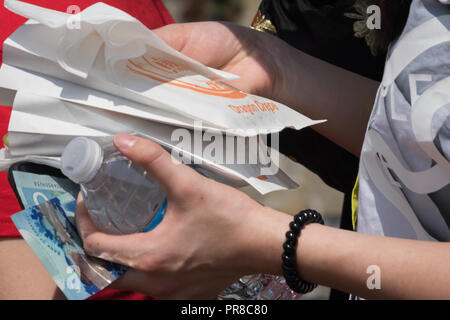 people want buy tradition Chinese food  line up in Chinese hertiage  festival central park BC Canada Stock Photo