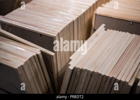 sale of wooden frames for photos in souvenir shop Stock Photo