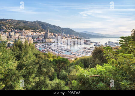 Monaco from above at sunrise on sunny summer day Stock Photo